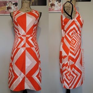 Vince Camuto Retro-Inspired Abstract Sheath Dress